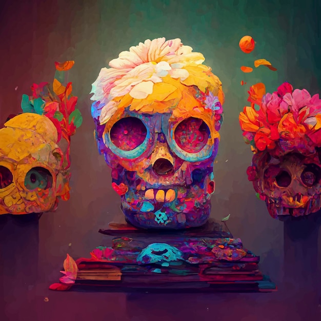 Beautiful illustration of the Day of the Dead