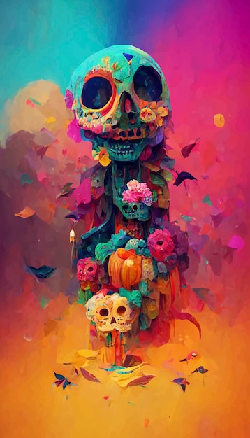 Beautiful illustration of the Day of the Dead