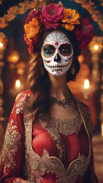 Beautiful illustration of the day of the dead