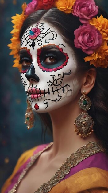 Beautiful illustration of the day of the dead