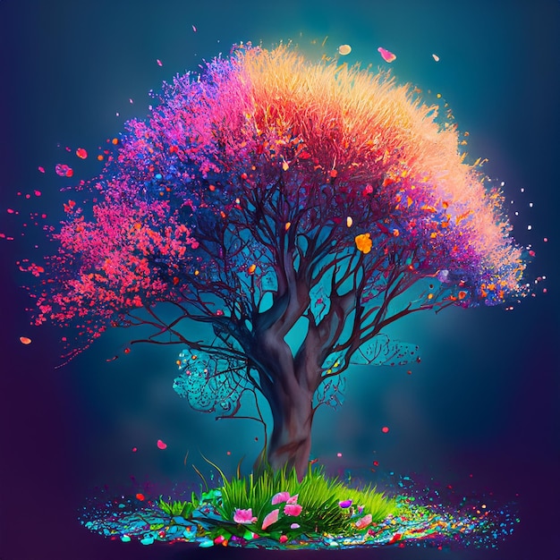 Beautiful illustration of magical tree