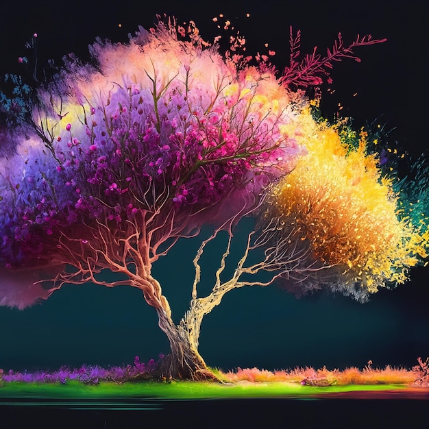 Foto bella illustrazione dell'albero magico