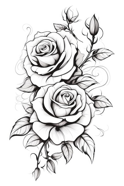 Photo a beautiful illustration of roses