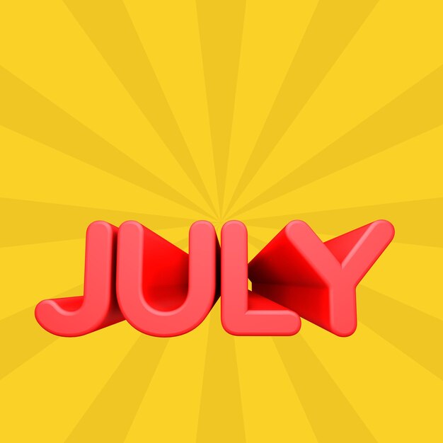 A beautiful illustration with july day on yellow background