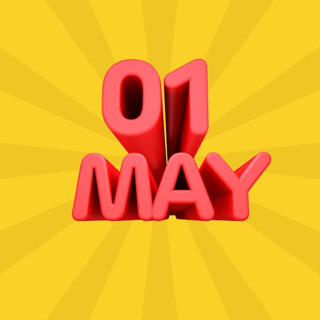 A beautiful illustration with may day on yellow background