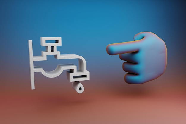 beautiful illustrations abstract hand index finger points to tap symbol icon on a multicolor bright