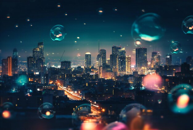 A beautiful image of city with bokeh lighting