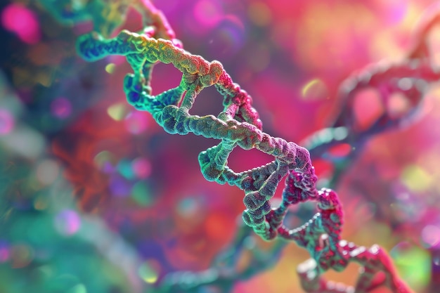 Photo a beautiful image of colorful dna