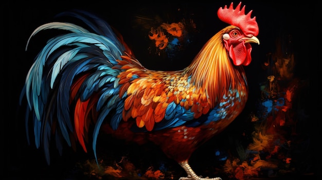 Photo a beautiful image of a handsome rooster