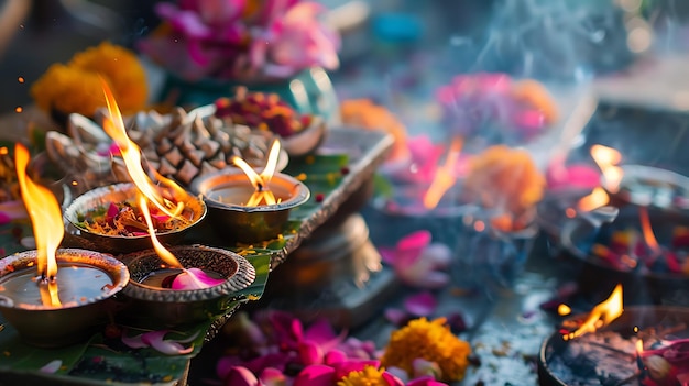 A beautiful image of a Hindu religious ceremony