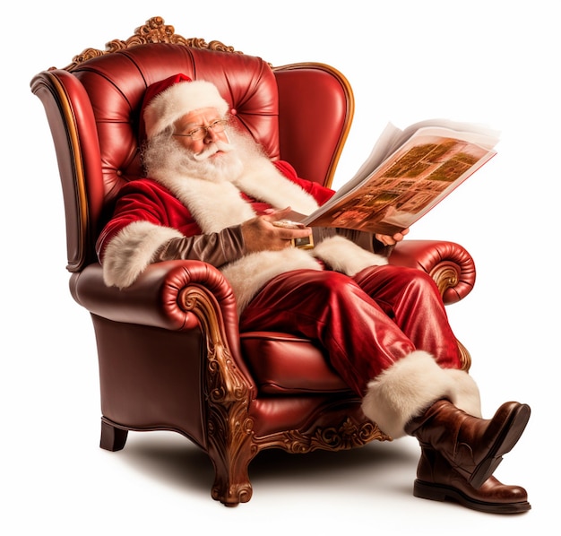 a beautiful image of santa claus sitting in the armchair