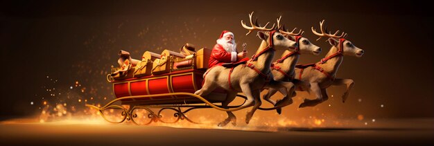 a beautiful image of santa claus in the sleigh