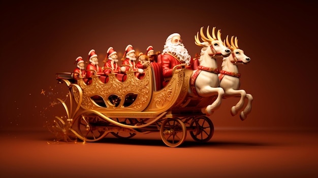 a beautiful image of santa claus in the sleigh