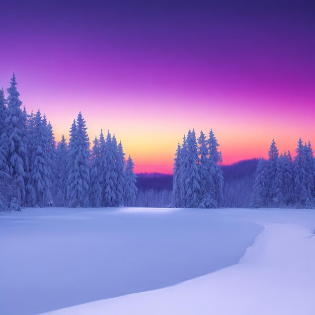 The beautiful image of snow with snow covered trees is looking amazing and fantastic in sun light