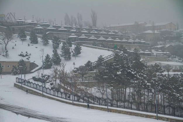 Beautiful images from a snowy Ankara day