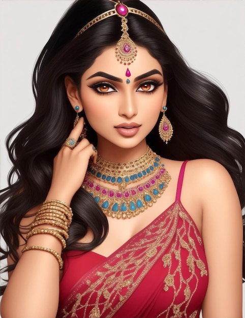 beautiful indian bride portrait generative ai