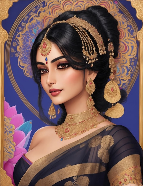Premium AI Image  beautiful Jewellery Girls model an Indian woman