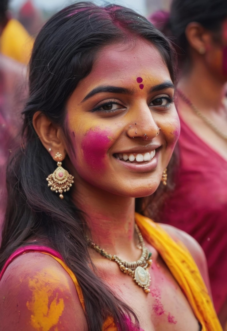 breast press in holi celebration