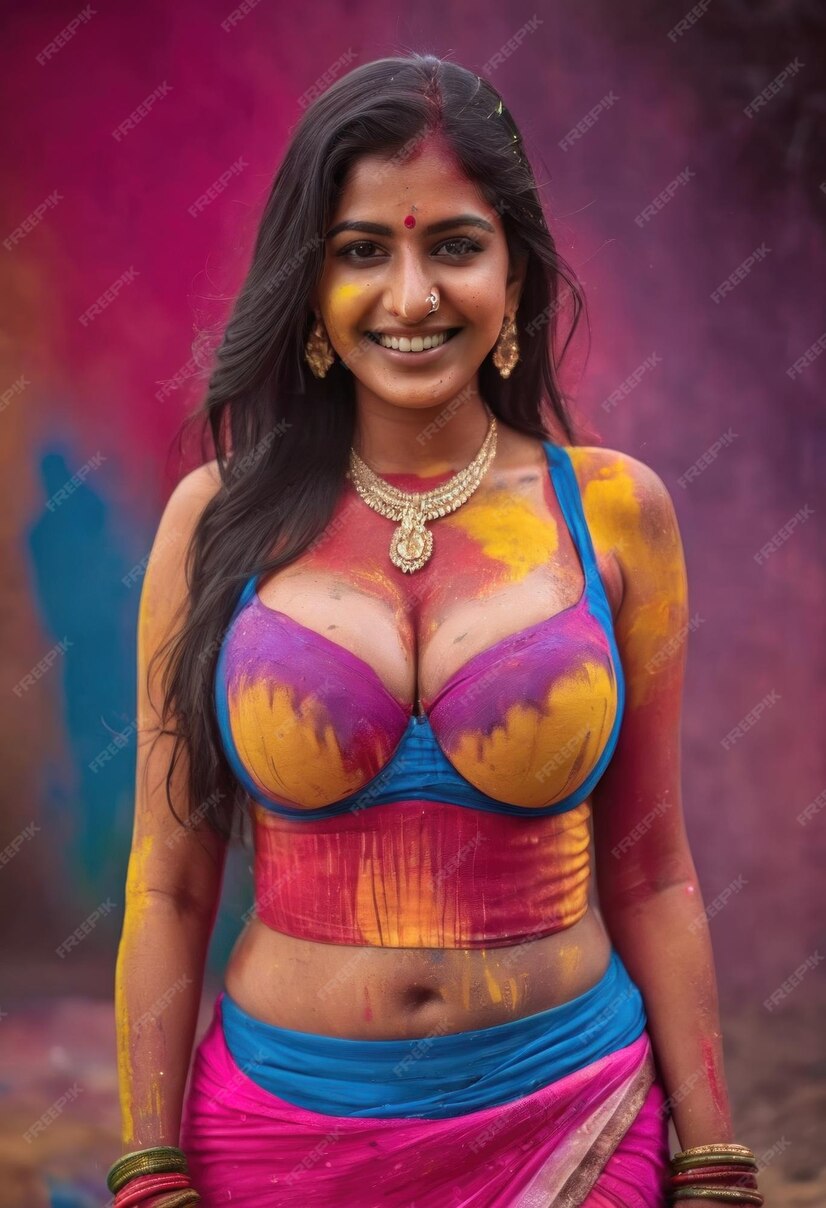 breast press in holi celebration