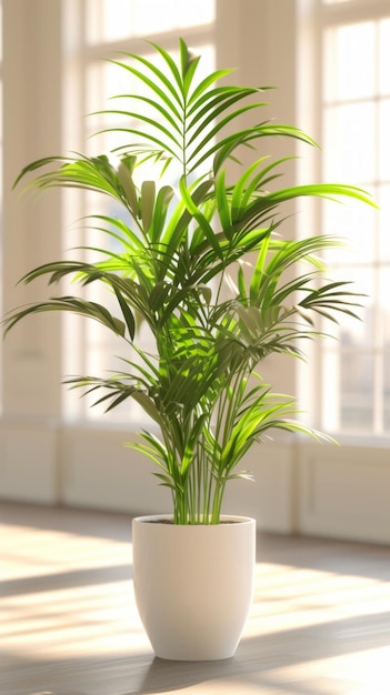 A beautiful indoor plant in a white pot