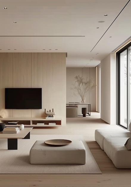 beautiful interior design in minimalist japanese style