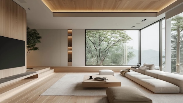 beautiful interior design in minimalist japanese style