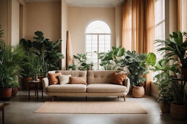Beautiful interior design with plants