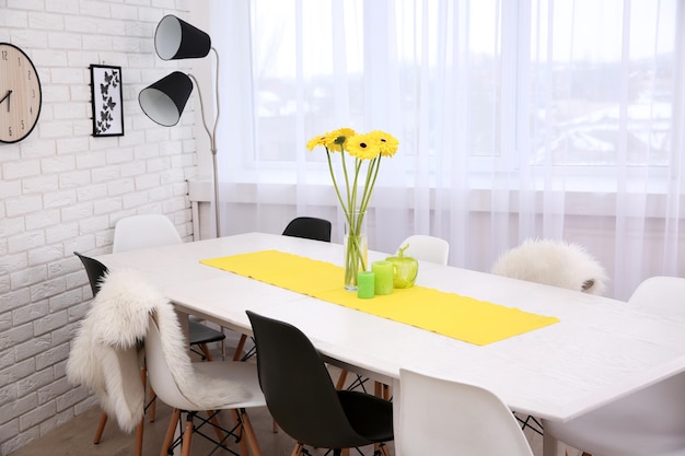 Beautiful interior with table and chairs