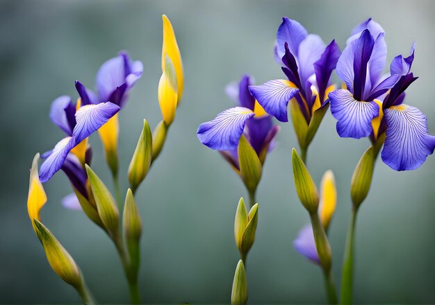 Beautiful iris flowers in the garden Shallow depth of field