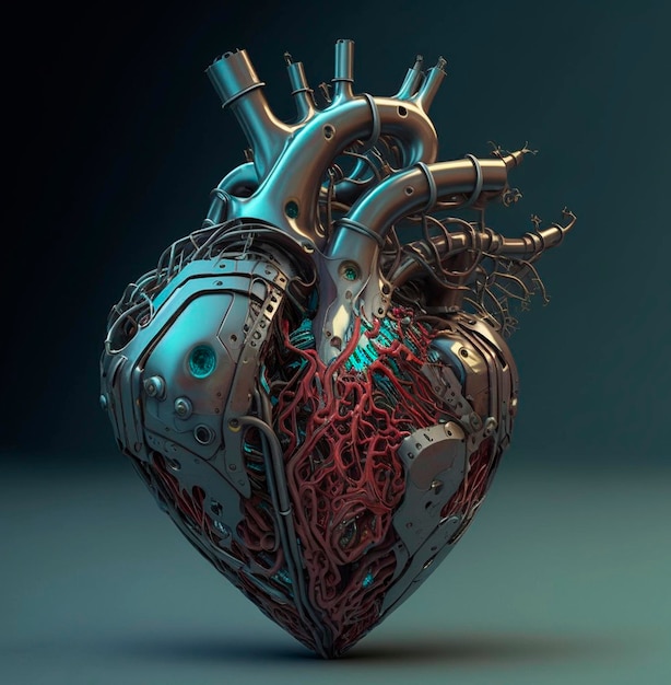 Photo beautiful iron heart generate ai