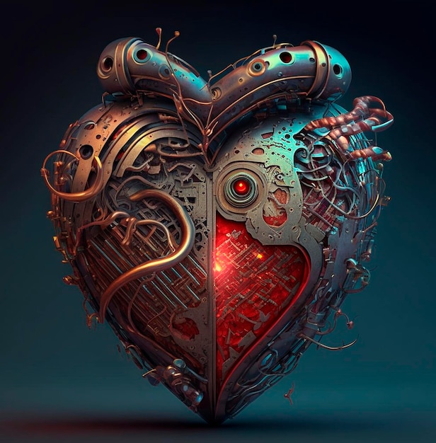 Photo beautiful iron heart generate ai