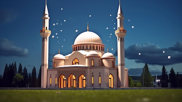 Beautiful islamic 3d mosque