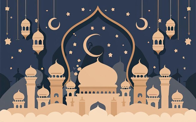 Photo beautiful islamic background for ramadan kareem