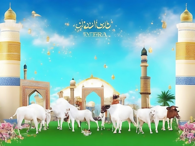 Beautiful Islamic Eid al adha mubarak stylish decorative background