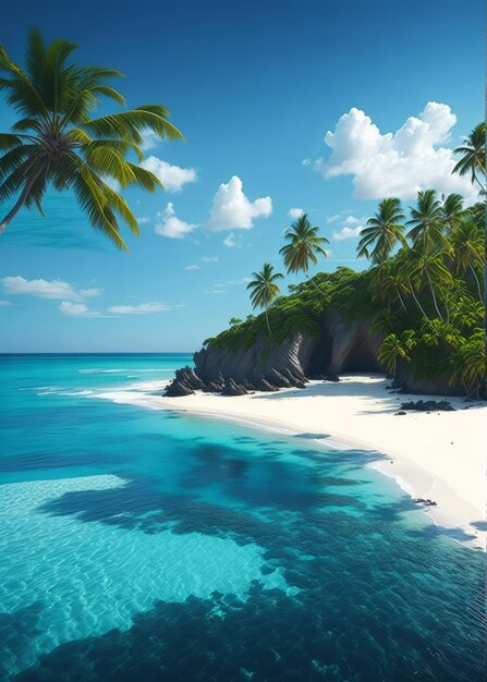 Premium AI Image | Beautiful island ocean beach
