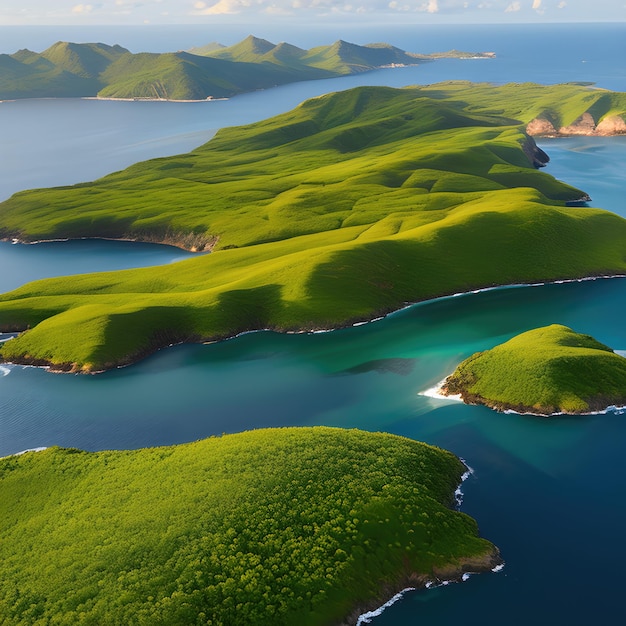 Beautiful island in ocean Generative AI