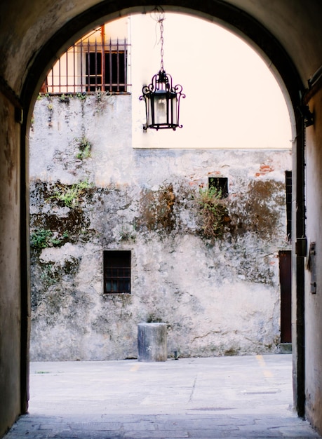 Beautiful italian entrance of the house ancient architecture