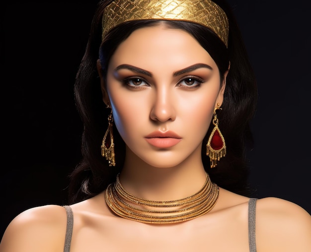 Beautiful Italian women in ancient queen dress queen Cleopatra
