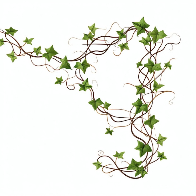 beautiful Ivy vines with a silhouette effect watercolor clipart illustration