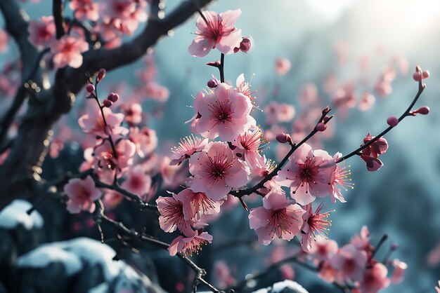 Beautiful japan blossoms in winter