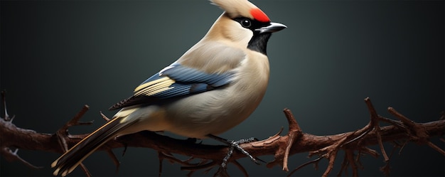 A beautiful japanese Bohemian waxwing Birds