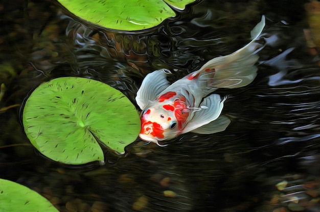 Beautiful Japanese koi fish