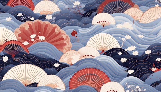 beautiful japanese seamless pattern