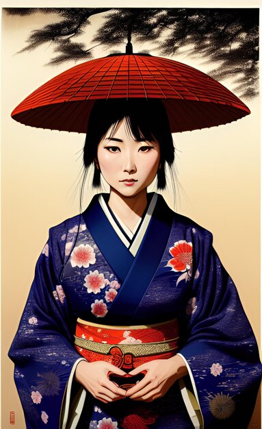 Photo beautiful japanese woman dress in kimono