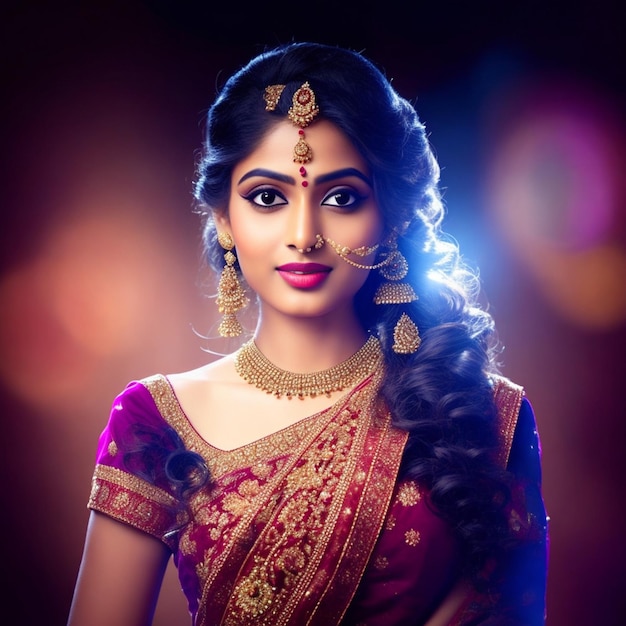 Premium AI Image  beautiful Jewellery Girls model an Indian woman