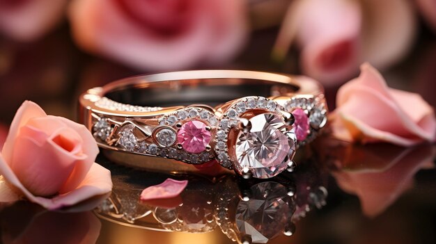 Beautiful jewelry ring with diamond