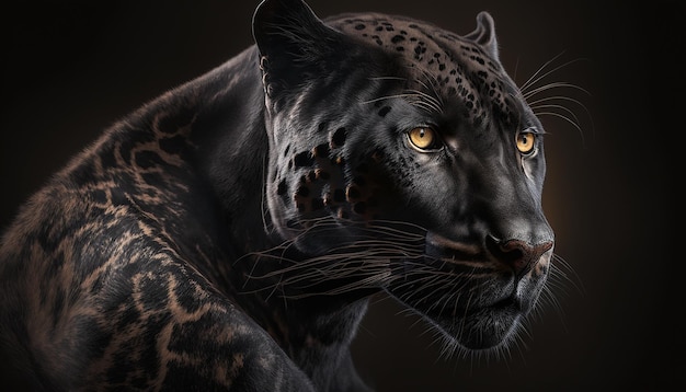 Beautiful jungle big cat panther animal AI Generated