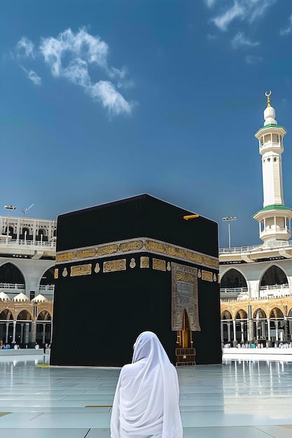 Photo beautiful kaaba hajj piglrimage in mecca umra eid al adha