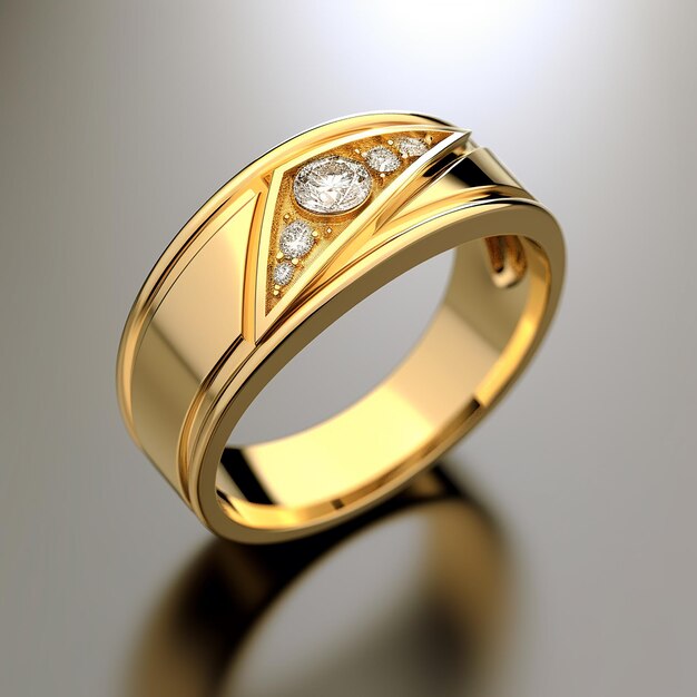 Beautiful karat gold ring rose gold colour with diamond