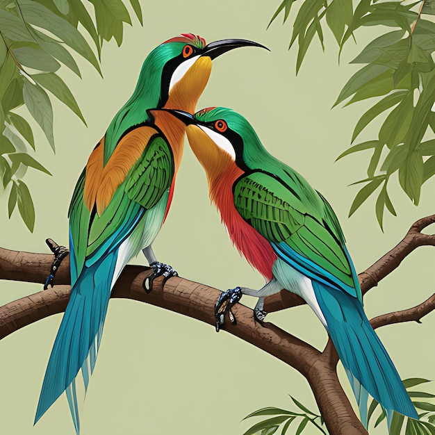 Beautiful king fisher on tree ai generated